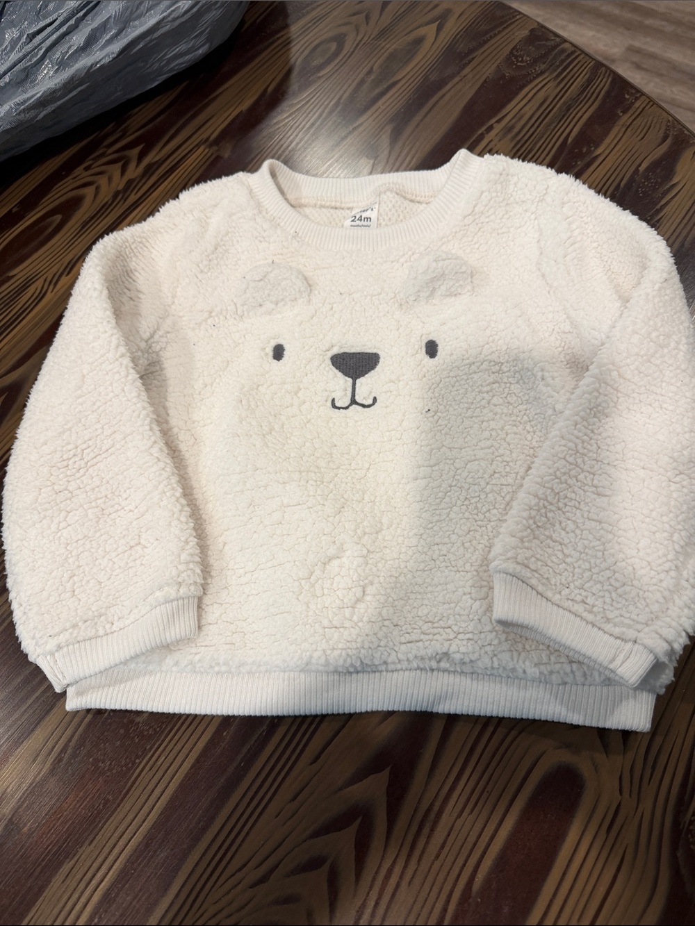 Cozy Cream Teddy Fleece Sweatshirt for Kids
